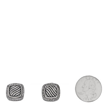 DAVID YURMAN Sterling Silver Diamond 10mm Sculpted Cable Albion Earrings DAVID YURMAN Sterling Silver Diamond 10mm Sculpted Cable Albion Earrings