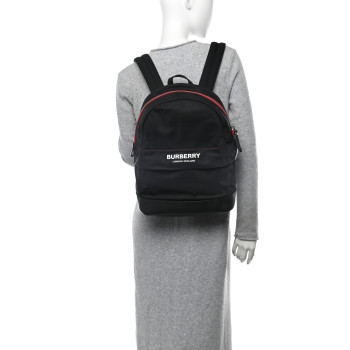 BURBERRY Nylon Medium Logo Backpack Black