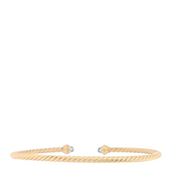 DAVID YURMAN 18K Yellow Gold Diamond Hampton Blue Topaz 3mm Cablespira Bracelet DAVID YURMAN 18K Yellow Gold Diamond Hampton Blue Topaz 3mm Cablespira Bracelet