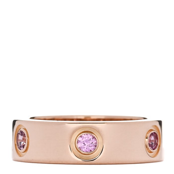 CARTIER 18K Pink Gold 6 Pink Sapphire 5.5mm LOVE Ring 51 5.75 CARTIER 18K Pink Gold 6 Pink Sapphire 5.5mm LOVE Ring 51 5.75