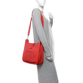 HERMES Taurillon Clemence Evelyne III PM Rose Jaipur