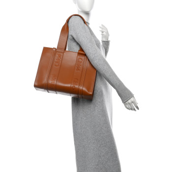 CHLOE Calfskin Medium Woody Tote Caramel
