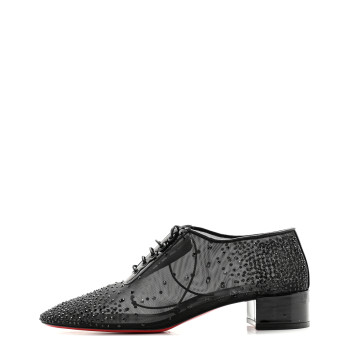 CHRISTIAN LOUBOUTIN Rete Patent Strass Degraginzbar 30 Derby Oxfords 41 Black