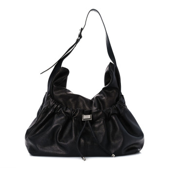 BURBERRY Calfskin Warrior Hobo Black