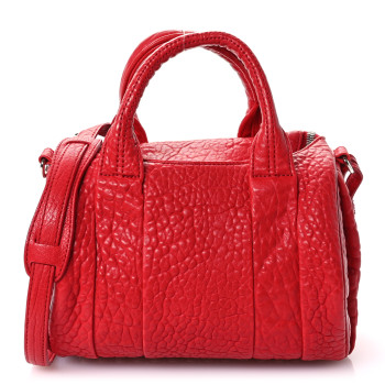 ALEXANDER WANG Pebbled Lambskin Rockie Red Silver Hardware