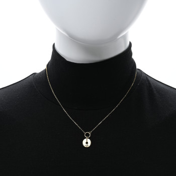 FOUNDRAE 18K Yellow Gold Diamond Star Symbol Disk Drop Necklace