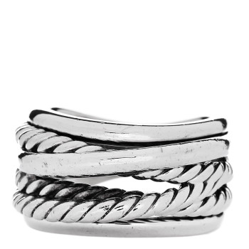 DAVID YURMAN Sterling Silver 13mm Wide Crossover Cable Ring 54 7 DAVID YURMAN Sterling Silver 13mm Wide Crossover Cable Ring 54 7