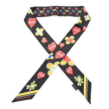 LOUIS VUITTON Silk Monogram 57th Street NYC Vivienne BB Bandeau Black