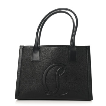 CHRISTIAN LOUBOUTIN Calfskin Empire Small By My Side Tote Black