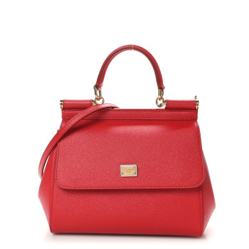DOLCE & GABBANA Dauphine Small Miss Sicily Satchel Red