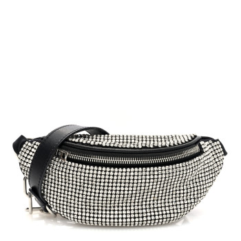 ALEXANDER WANG Rhinestone Mesh Mini Attica Belt Bag Black