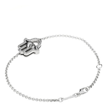 CHOPARD 18K White Gold Diamond Happy Diamonds Hamsa Bracelet