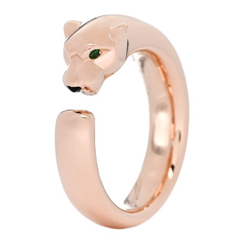 CARTIER 18K Pink Gold Tsavorite Black Onyx Panthere De Cartier Ring 49 4.75 CARTIER 18K Pink Gold Tsavorite Black Onyx Panthere De Cartier Ring 49 4.75