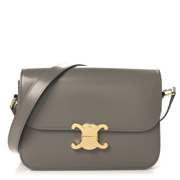CELINE Shiny Calfskin Medium Triomphe Pebble