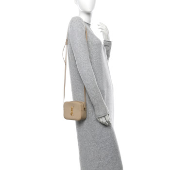 SAINT LAURENT Grain De Poudre Small Classic Monogram Camera Bag Powder