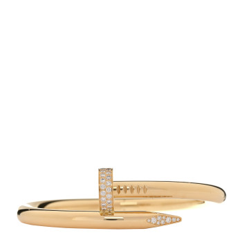 CARTIER 18K Yellow Gold Diamond Medium Juste Un Clou Bracelet 16 CARTIER 18K Yellow Gold Diamond Medium Juste Un Clou Bracelet 16