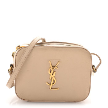 SAINT LAURENT Grain De Poudre Small Classic Monogram Camera Bag Powder