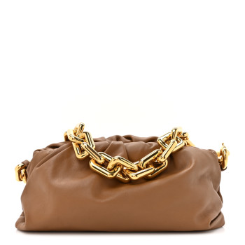 BOTTEGA VENETA Calfskin The Pouch Chain Teak