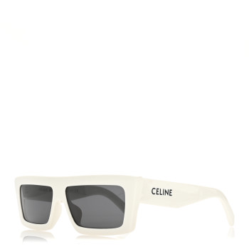 CELINE Acetate Monochroms Square Sunglasses CL40214U White