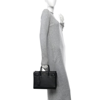 SAINT LAURENT Calfskin Baby Sac De Jour Black