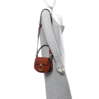 CHLOE Calfskin Small Tess Bag Sepia Brown