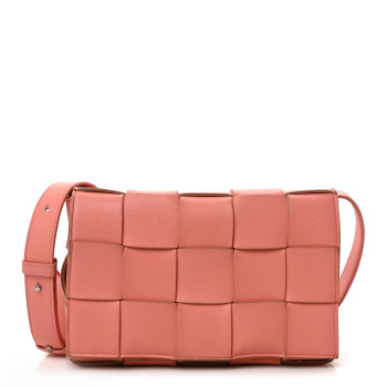 BOTTEGA VENETA Lambskin Maxi Intrecciato Cassette Crossbody Bag Tangerine