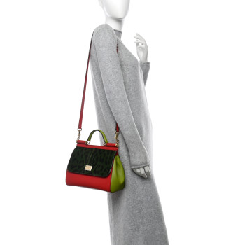 DOLCE & GABBANA DOLCE GABBANA Calf Hair Leopard Print Miss Sicily Satchel Multicolor