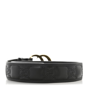 GUCCI Calfskin GG Matelasse Marmont 40mm Belt 70 28 Black