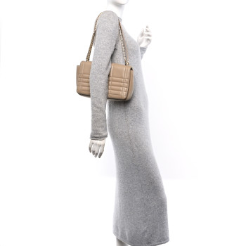 BURBERRY Lambskin Quilted Medium Lola Bag Oat Beige