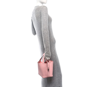HERMES Taurillon Clemence Picotin Lock 18 PM Rose Sakura