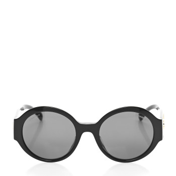 CHANEL Acetate Round Sunglasses 5410-A Black