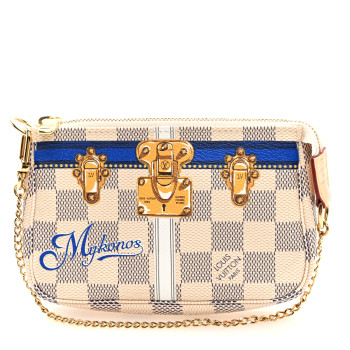 LOUIS VUITTON Damier Azur Summer Trunks Mykonos Mini Pochette Accessories