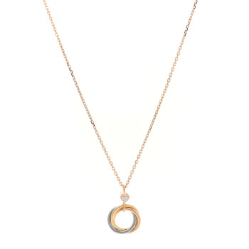 CARTIER 18K Pink Yellow White Gold Diamond Trinity Pendant Necklace CARTIER 18K Pink Yellow White Gold Diamond Trinity Pendant Necklace