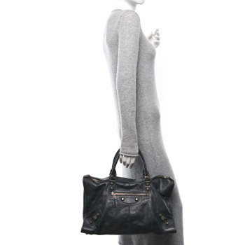 BALENCIAGA Agneau Giant 12 Rose Gold Hardware Anthracite