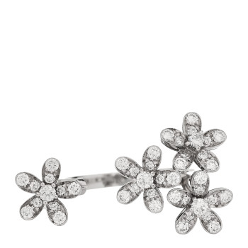 VAN CLEEF & ARPELS 18K White Gold Diamond Socrate Between the Finger Ring 51 5.75