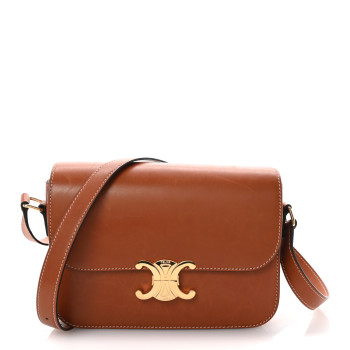 CELINE Natural Calfskin Medium Triomphe Tan