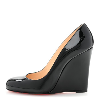 CHRISTIAN LOUBOUTIN Patent Ron Ron Zeppa 80 Wedges 39 Black