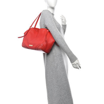 BURBERRY Grainy Calfskin Small Canterbury Tote Red