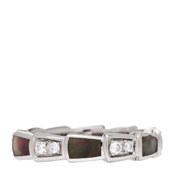 BULGARI 18K White Gold Diamond Gray Mother of Pearl Serpenti Viper Band Ring 48 4.5 BULGARI 18K White Gold Diamond Gray Mother of Pearl Serpenti Viper Band Ring 48 4.5