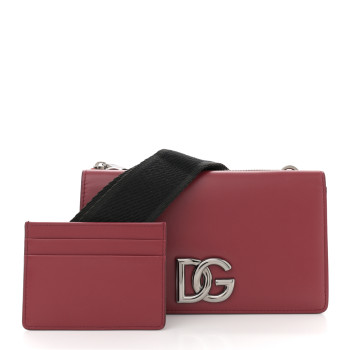 DOLCE & GABBANA Calfskin Mini DG Convertible Bag Red