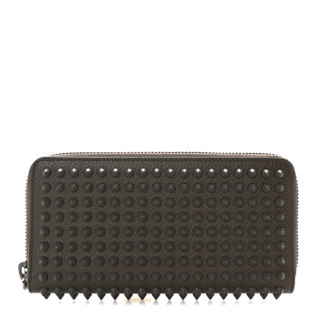 CHRISTIAN LOUBOUTIN Calfskin Panettone Spiked Zip Around Wallet Balmore