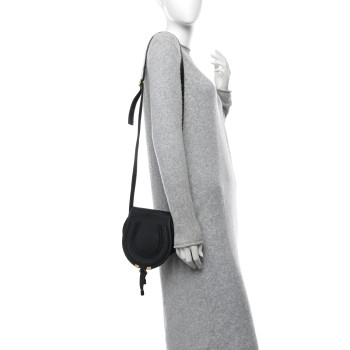 CHLOE Calfskin Small Marcie Saddle Bag Black