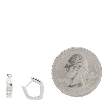 ANITA KO 18K White Gold Diamond Baguette Georgie Huggie Earrings