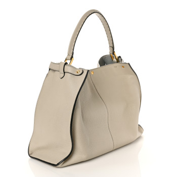 FENDI Cuoio Romano Selleria Bi-Color Large Peekaboo X-Lite Latte Laguna