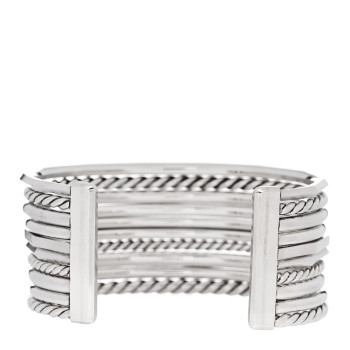 DAVID YURMAN Sterling Silver Diamond Wide Stax Cuff Bracelet DAVID YURMAN Sterling Silver Diamond Wide Stax Cuff Bracelet