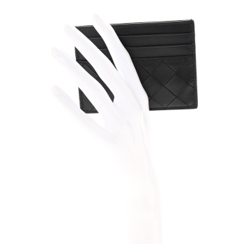 BOTTEGA VENETA Nappa Intrecciato Card Holder Black