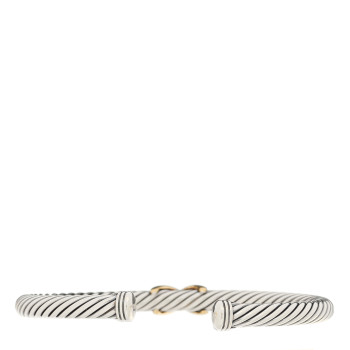 DAVID YURMAN Sterling Silver 14K Yellow Gold 4mm X Station Cable Bracelet DAVID YURMAN Sterling Silver 14K Yellow Gold 4mm X Station Cable Bracelet