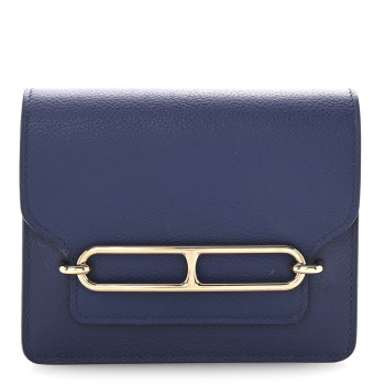 HERMES Evercolor Bi-Color Roulis Slim Wallet Bleu Saphir Bleu France