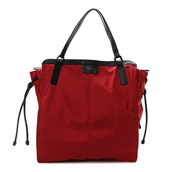 BURBERRY Nylon Buckleigh Packable Tote Bag Red