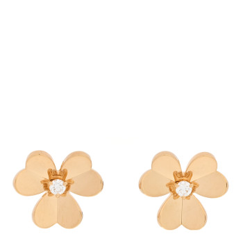 VAN CLEEF & ARPELS 18K Yellow Gold Diamond Small Frivole Earrings